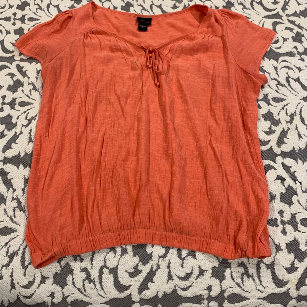 Torrid Orange Scrunched Bottom Shirt